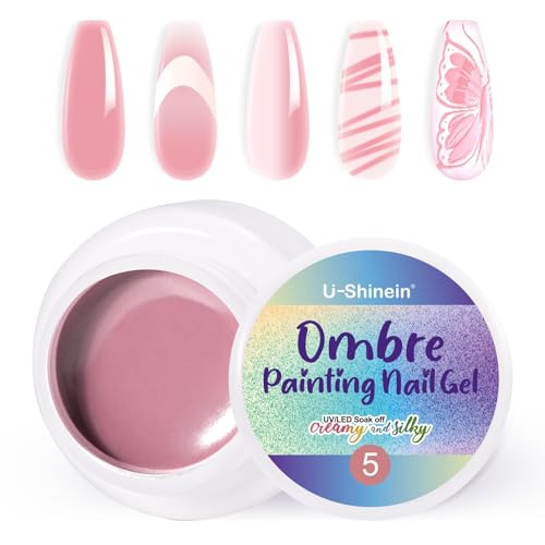 U-Shinein Ombre Gel Nail Polish,Spring Summer Colorful Painting Nail Gel for Ombre Nails Aura Nails, French Manicure Diy Nail Art #05 Leathery Pink von U-Shinein