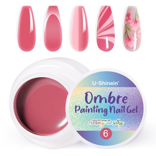 U-Shinein Ombre Gel Nail Polish,Spring Summer Colorful Painting Nail Gel for Ombre Nails Aura Nails, French Manicure Diy Nail Art#06 Rose Pink U-Shinein Ombre Gel Nail Polish,Spring Summer Colorful Painting Nail Gel for Ombre Nails Aura Nails, French Manicure Diy Nail Art#06 Rose Pink von U-Shinein