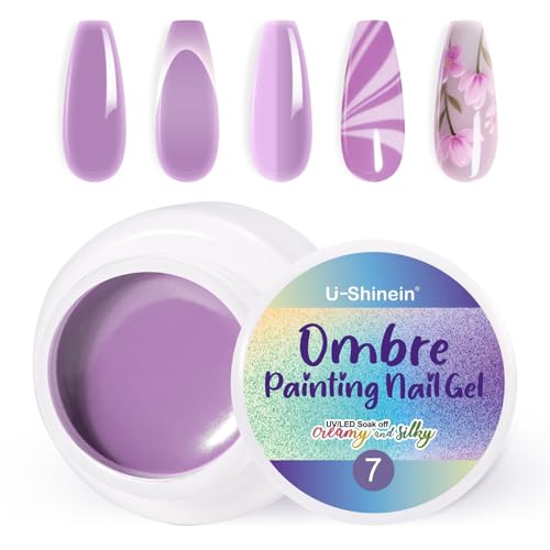 U-Shinein Ombre Gel Nail Polish,Spring Summer Colorful Painting Nail Gel for Ombre Nails Aura Nails, French Manicure Diy Nail Art #07Purple von U-Shinein