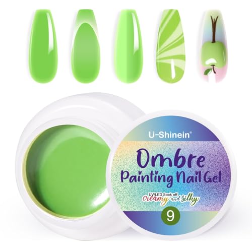 U-Shinein Ombre Gel Nail Polish,Spring Summer Colorful Painting Nail Gel for Ombre Nails Aura Nails, French Manicure Diy Nail Art#09 Green U-Shinein Ombre Gel Nail Polish,Spring Summer Colorful Painting Nail Gel for Ombre Nails Aura Nails, French Manicure Diy Nail Art#09 Green von U-Shinein