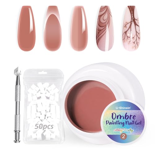 U-Shinein Ombre Gel Nail Polish Set,Colorful Painting Nail Gel with 50Pcs Nail Sponges & 4 Claws Metal Grabber for DIY Nail Art #02 Apricot Pink U-Shinein Ombre Gel Nail Polish Set,Colorful Painting Nail Gel with 50Pcs Nail Sponges & 4 Claws Metal Grabber for DIY Nail Art #02 Apricot Pink von U-Shinein