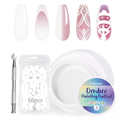 U-Shinein Ombre Gel Nail Polish Set,Colorful Painting Nail Gel with 50Pcs Nail Sponges & 4 Claws Metal Grabber for DIY Nail Art #03 White U-Shinein Ombre Gel Nail Polish Set,Colorful Painting Nail Gel with 50Pcs Nail Sponges & 4 Claws Metal Grabber for DIY Nail Art #03 White von U-Shinein