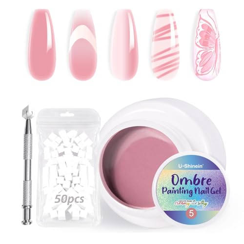 U-Shinein Ombre Gel Nail Polish Set,Colorful Painting Nail Gel with 50Pcs Nail Sponges & 4 Claws Metal Grabber for DIY Nail Art #05 Leathery Pink U-Shinein Ombre Gel Nail Polish Set,Colorful Painting Nail Gel with 50Pcs Nail Sponges & 4 Claws Metal Grabber for DIY Nail Art #05 Leathery Pink von U-Shinein