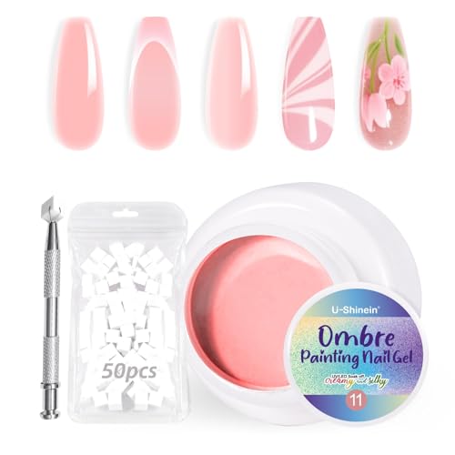 U-Shinein Ombre Gel Nail Polish Set,Colorful Painting Nail Gel with 50Pcs Nail Sponges & 4 Claws Metal Grabber for DIY Nail Art #11 Light Pink U-Shinein Ombre Gel Nail Polish Set,Colorful Painting Nail Gel with 50Pcs Nail Sponges & 4 Claws Metal Grabber for DIY Nail Art #11 Light Pink von U-Shinein