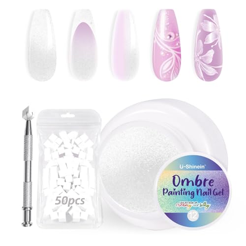 U-Shinein Ombre Gel Nail Polish Set,Colorful Painting Nail Gel with 50Pcs Nail Sponges & 4 Claws Metal Grabber for DIY Nail Art#12 Pearl White U-Shinein Ombre Gel Nail Polish Set,Colorful Painting Nail Gel with 50Pcs Nail Sponges & 4 Claws Metal Grabber for DIY Nail Art#12 Pearl White von U-Shinein