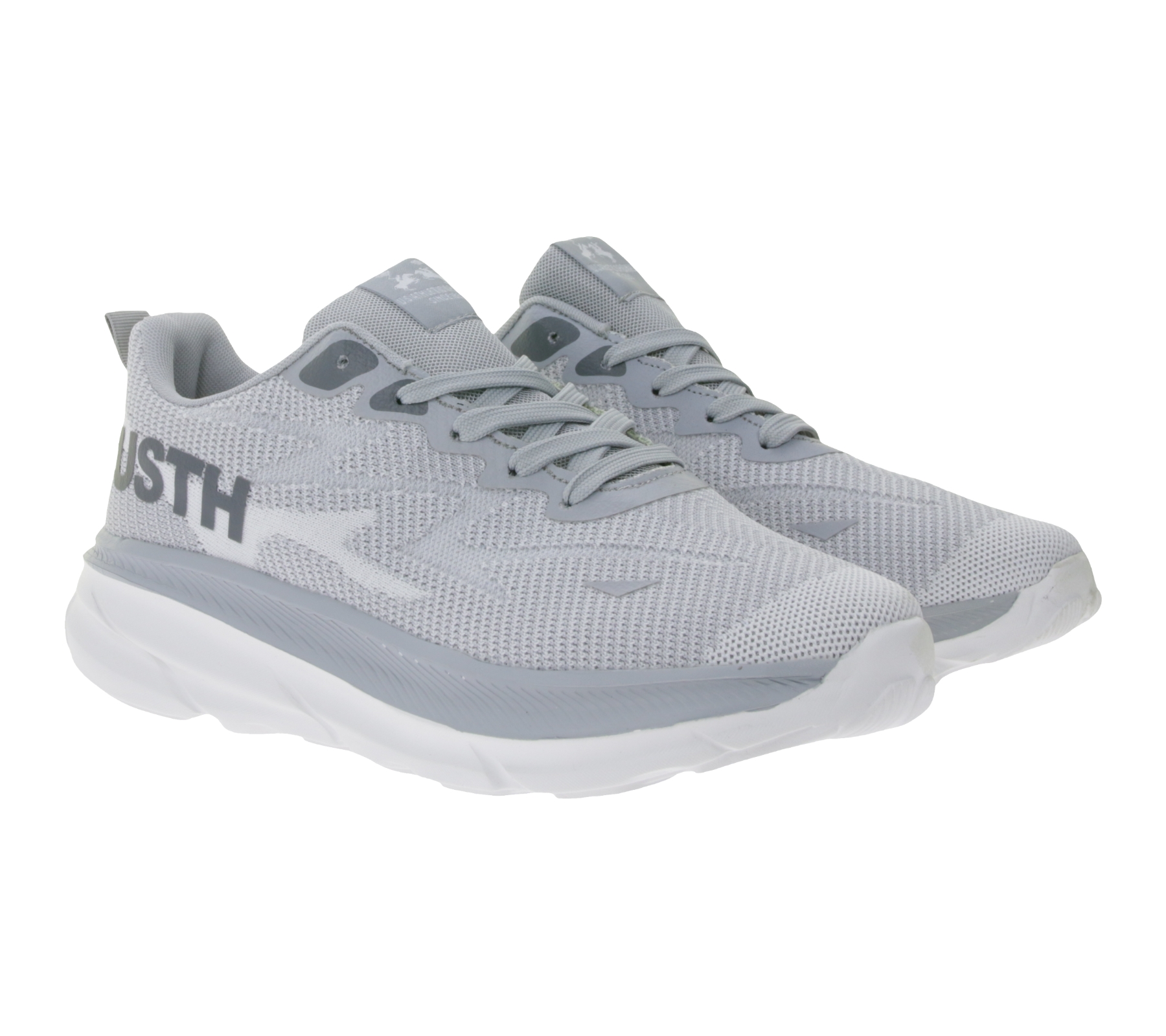 U.S ATHLETIC Nitro Herren Freizeit-Sneaker mit "USTH"-Print Schnür-Schuhe Turnschuhe Grau/Weiß von U.S ATHLETIC