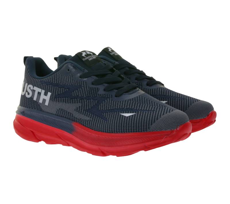 U.S ATHLETIC Nitro Herren Freizeit-Sneaker mit "USTH"-Print Schnür-Schuhe Turnschuhe Navy/Rot von U.S ATHLETIC