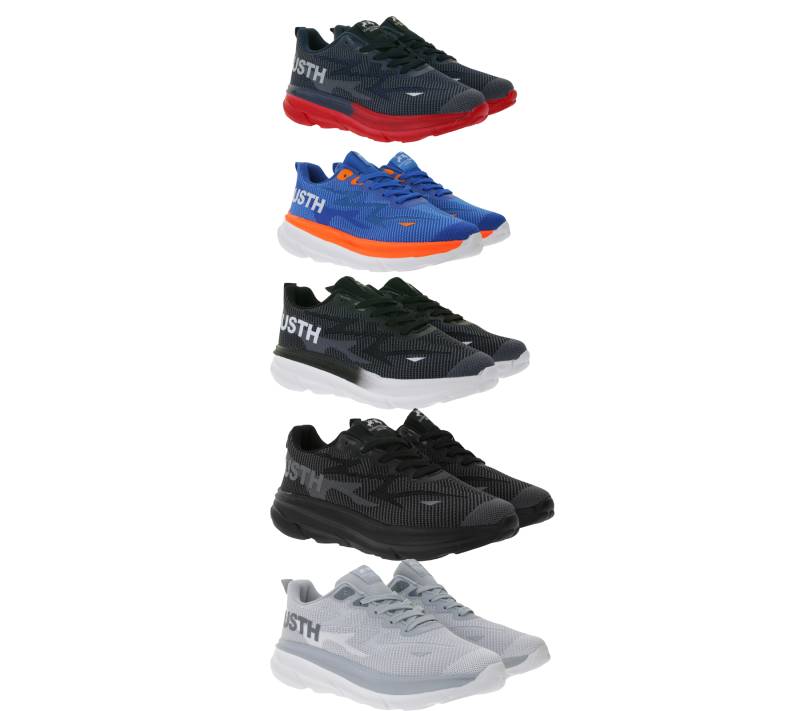 U.S ATHLETIC Nitro Herren Freizeit-Sneaker mit "USTH"-Print Schnür-Schuhe Turnschuhe in Navy/Rot, Schwarz, Blau/Neon-Orange/Weiß, Schwarz/Weiß oder Grau/Weiß von U.S ATHLETIC