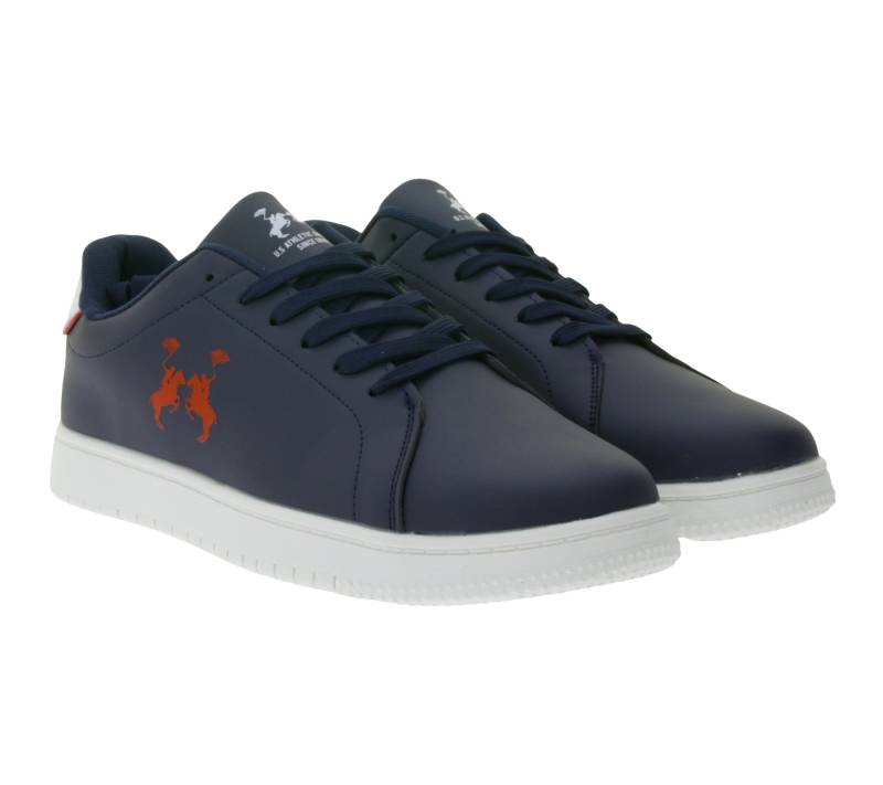 U.S ATHLETIC Street Herren City-Sneaker mit Logo-Print Schnür-Schuhe Turnschuhe Navy von U.S ATHLETIC