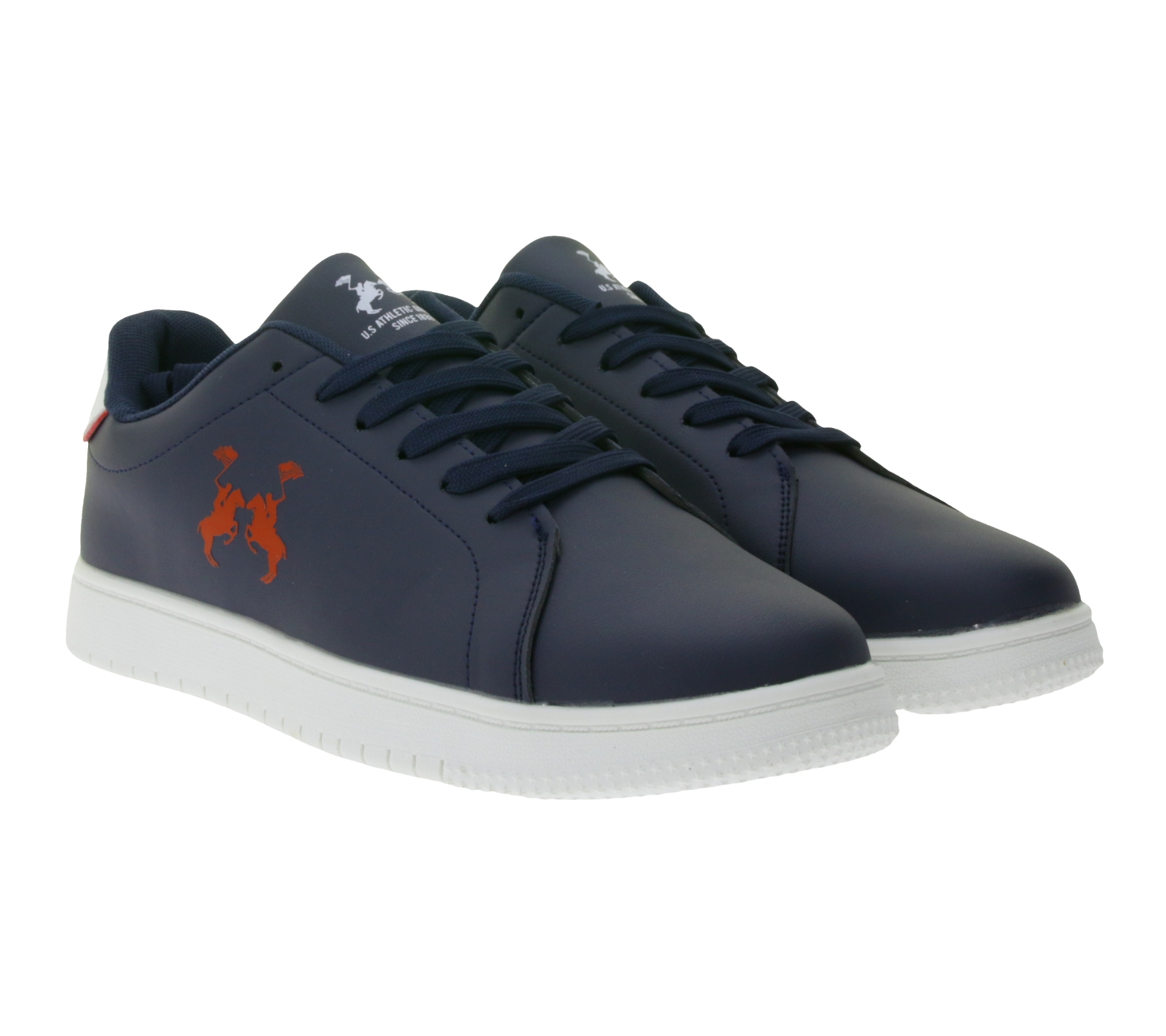 U.S ATHLETIC Street Herren City-Sneaker mit Logo-Print Schnür-Schuhe Turnschuhe Navy von U.S ATHLETIC