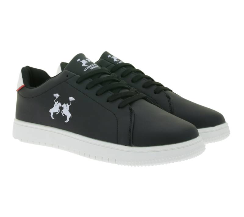 U.S ATHLETIC Street Herren City-Sneaker mit Logo-Print Schnür-Schuhe Turnschuhe Schwarz von U.S ATHLETIC