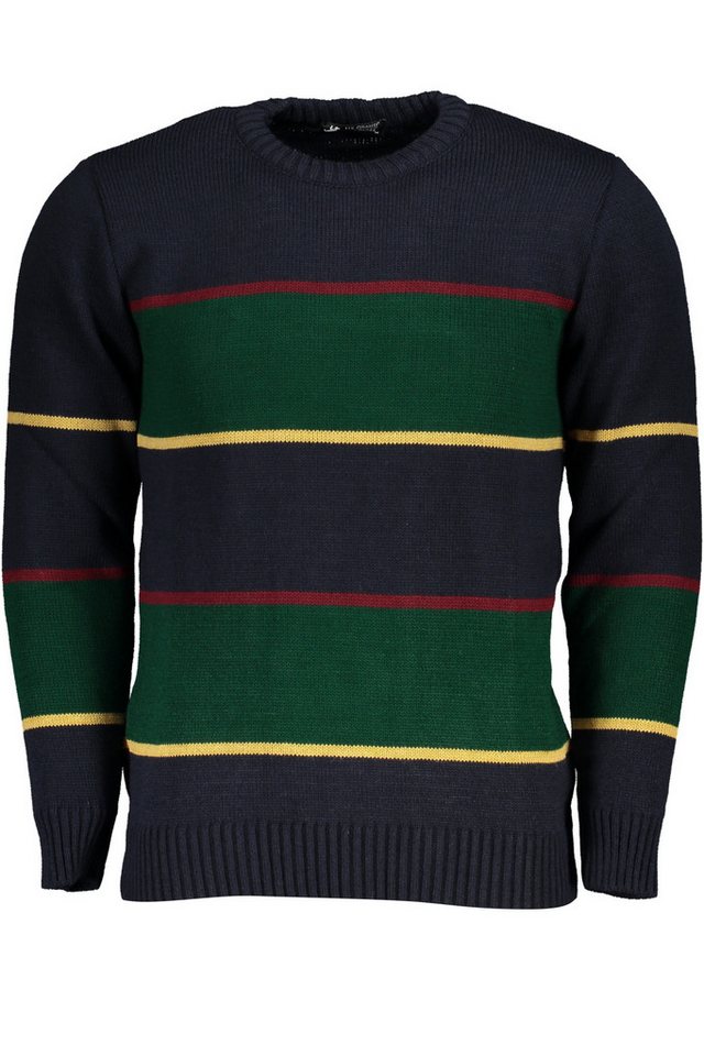 U.S. GRAND POLO Strickpullover Blauer Herrenpullover: Eleganter Look mit Kontrast und Rundhals von U.S. GRAND POLO