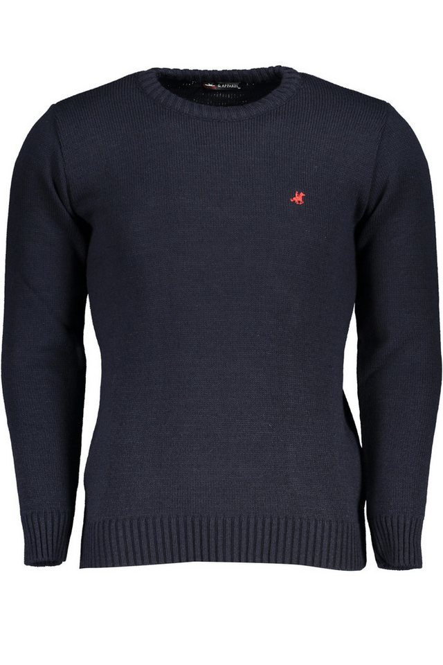 U.S. GRAND POLO Strickpullover Eleganter Blauer Herrenpullover mit Stickerei und Rundhalsausschnitt von U.S. GRAND POLO