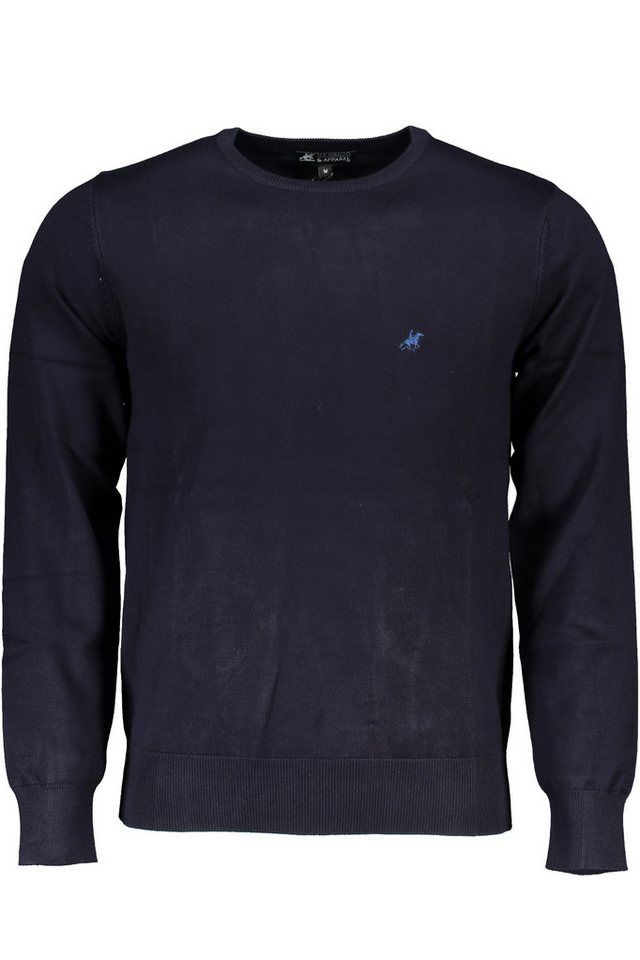 U.S. GRAND POLO Strickpullover Eleganter Herrenpullover mit Stickerei und Rundhalsausschnitt in Blau von U.S. GRAND POLO