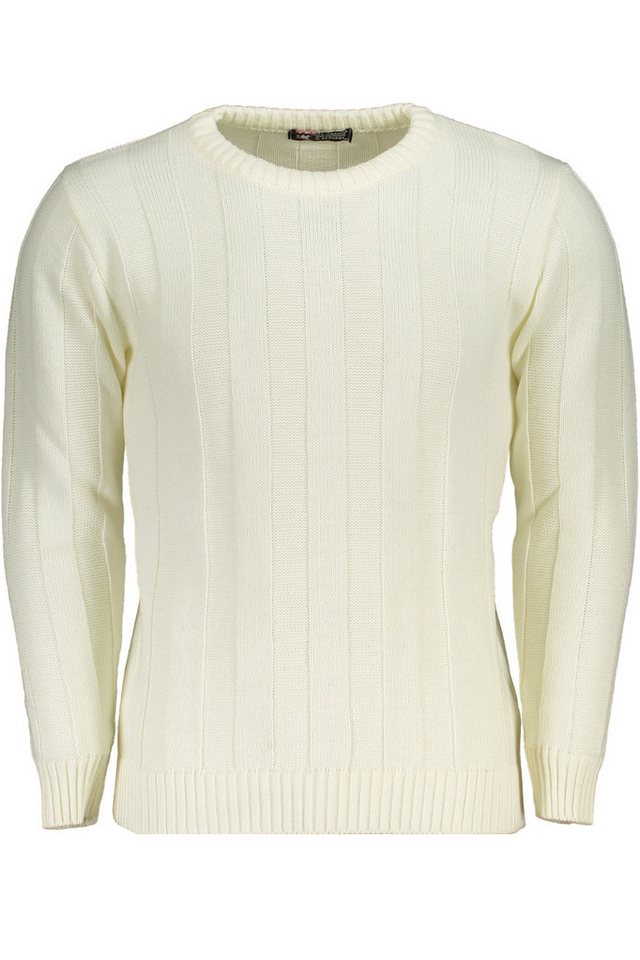 U.S. GRAND POLO Strickpullover Eleganter Weißer Herrenpullover mit Kontrastdetails und Rundhalsaussc von U.S. GRAND POLO