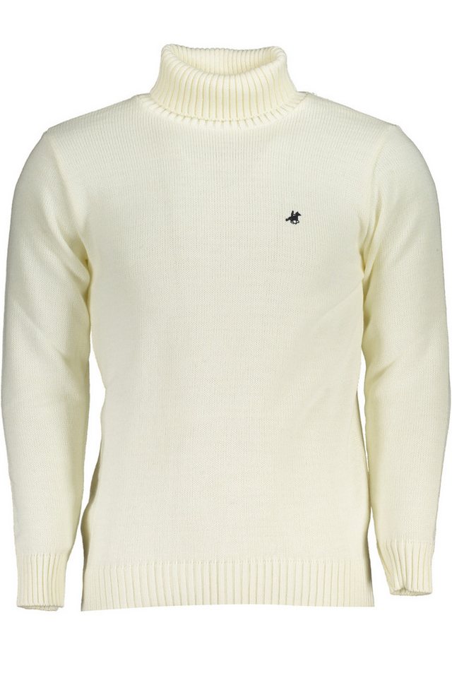 U.S. GRAND POLO Strickpullover Eleganter weißer Herren-Rollkragenpullover mit Stickerei-Detail von U.S. GRAND POLO
