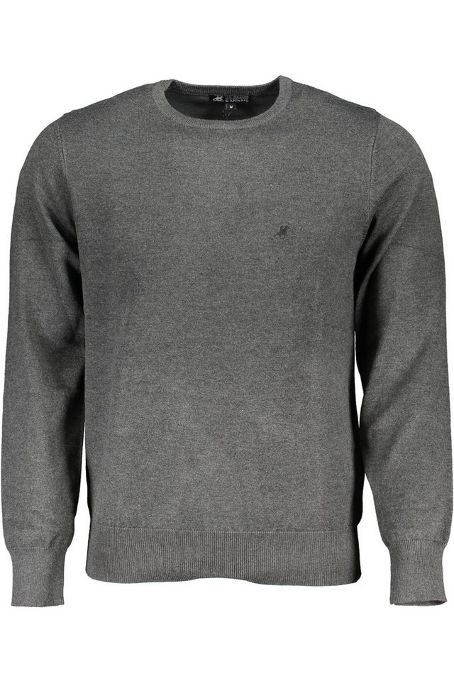 U.S. GRAND POLO Strickpullover Graues Herrenhemd mit Stickerei und Kontrastdetails - Oversize-Look von U.S. GRAND POLO
