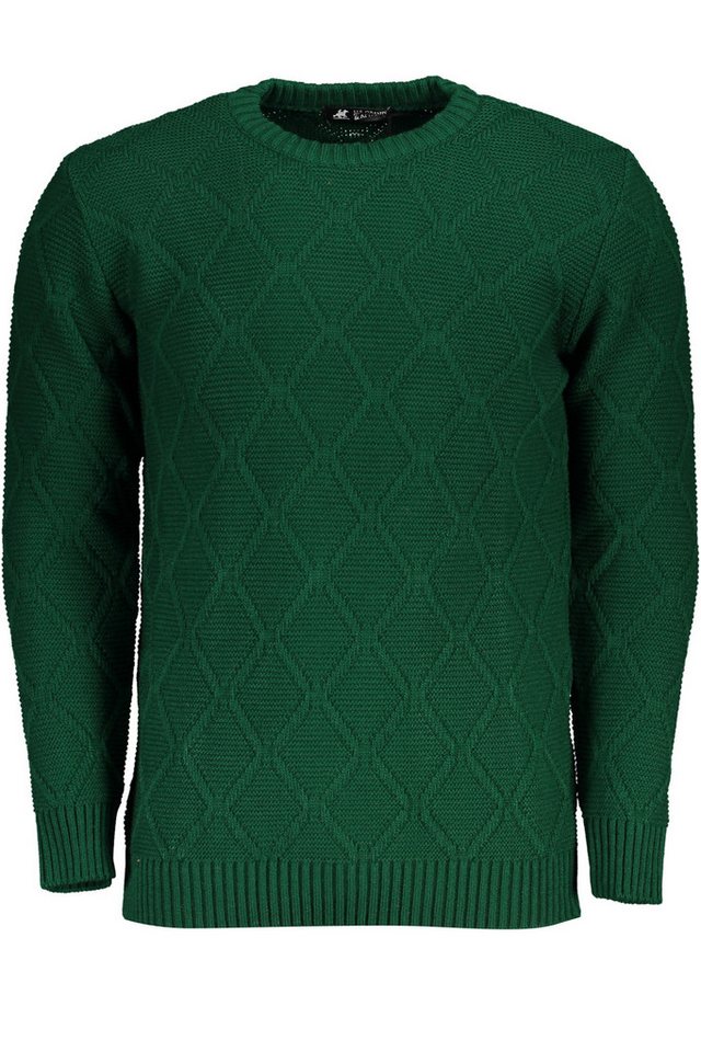 U.S. GRAND POLO Strickpullover Grüner Herrenpullover mit Rauten, Rundhals & langen Ärmeln von U.S. GRAND POLO