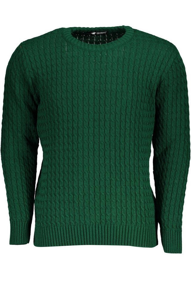 U.S. GRAND POLO Strickpullover Grüner Herrenpullover mit Zopfmuster und Rundhalsausschnitt von U.S. GRAND POLO