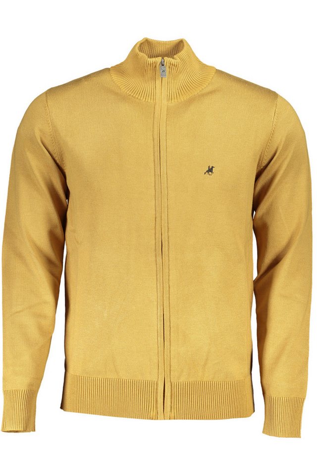 U.S. GRAND POLO Strickpullover Herren-Cardigan Gelb: Stylische Strickjacke mit Reißverschluss & Logo von U.S. GRAND POLO