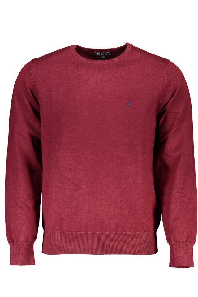 U.S. GRAND POLO Strickpullover Herrenpullover in Rot: Übergröße, Rundhals & Stickerei-Details von U.S. GRAND POLO