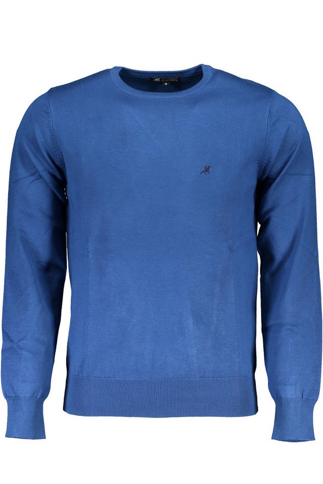 U.S. GRAND POLO Strickpullover Oversized Herrenhemd Blau mit Stickerei und Rundhalsausschnitt von U.S. GRAND POLO