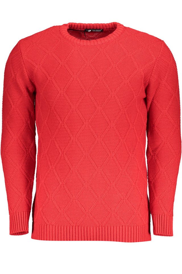 U.S. GRAND POLO Strickpullover Stylischer Herrenpullover in Rot mit Rautenmuster und Rundhalsausschni von U.S. GRAND POLO