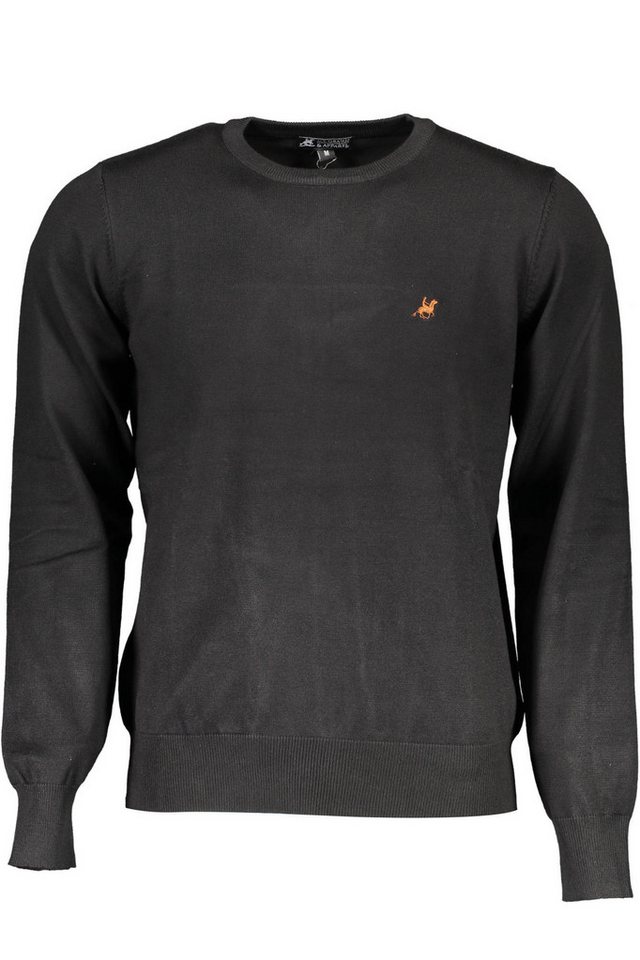 U.S. GRAND POLO Strickpullover Stylisches Herren Langarmshirt in Schwarz mit Stickerei und Logo von U.S. GRAND POLO