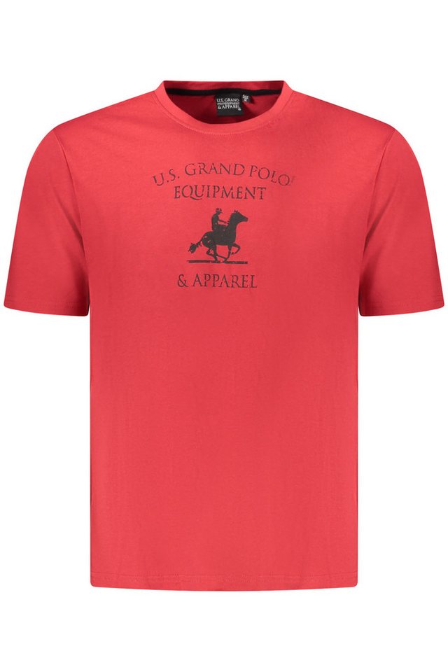 U.S. GRAND POLO T-Shirt Herren Kurzarm T-Shirt Rot mit Rundhalsausschnitt von U.S. GRAND POLO