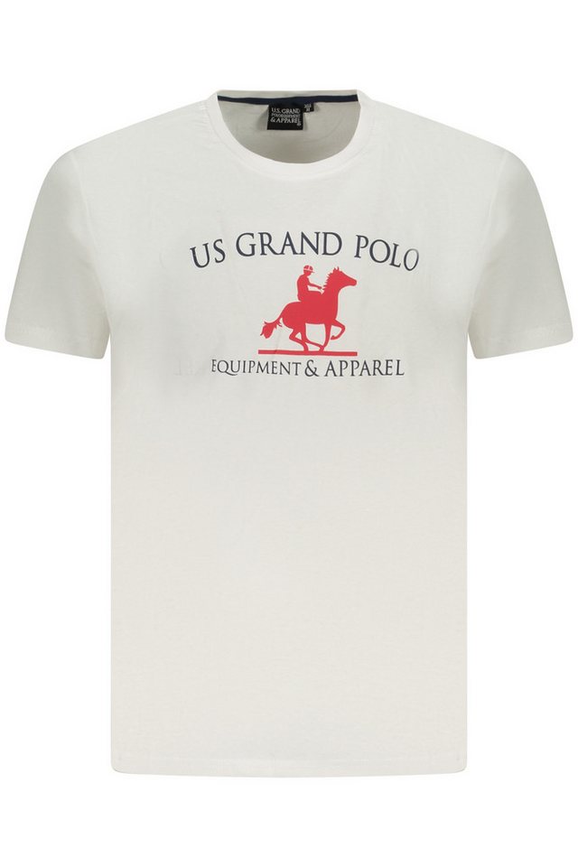 U.S. GRAND POLO T-Shirt Herren Kurzarm T-Shirt Weiß mit Rundhals und von U.S. GRAND POLO