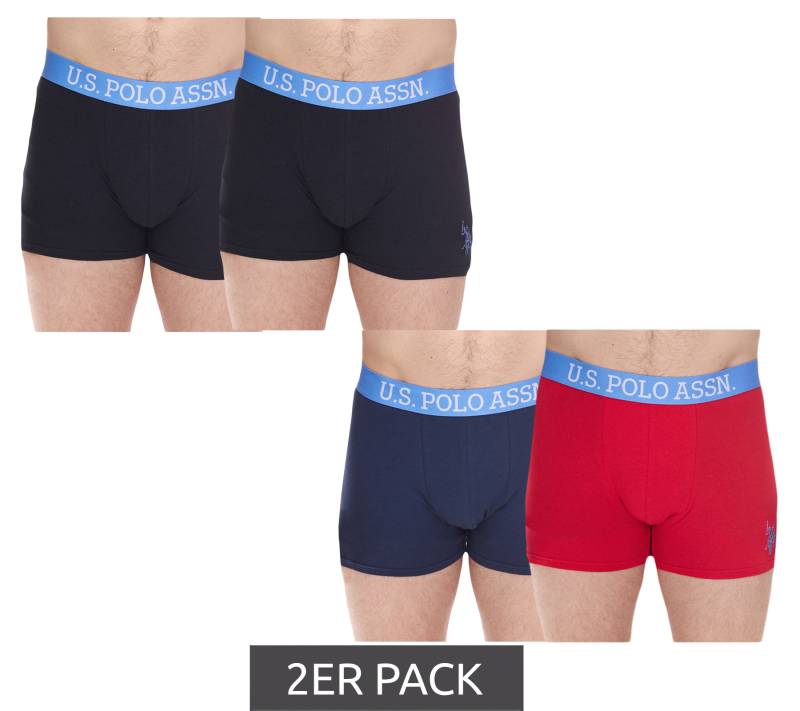 2er Pack U.S. POLO ASSN. Herren Boxershorts atmungsaktive Baumwoll-Unterhose Unterwäsche 011601_US16133_02 Schwarz oder Blau/Rot von U.S. POLO ASSN.