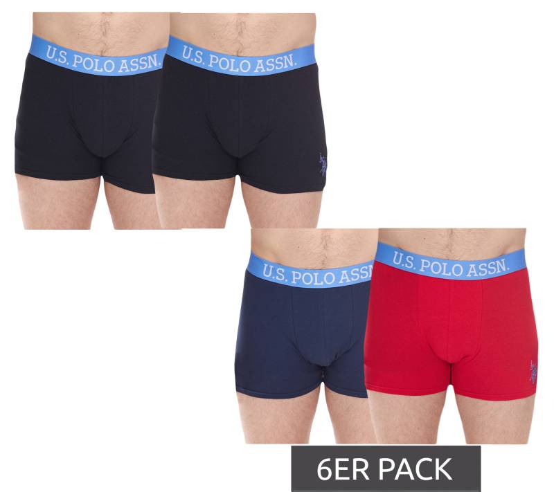 6er Pack U.S. POLO ASSN. Herren Boxershorts atmungsaktive Baumwoll-Unterhose Unterwäsche 011601_US16133_02 Schwarz oder Blau/Rot von U.S. POLO ASSN.