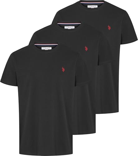 U.S. POLO ASSN. Arjun Herren T-Shirts, Rundhalsausschnitt, 3er-Pack, Schwarz, Größe M von U.S. POLO ASSN.