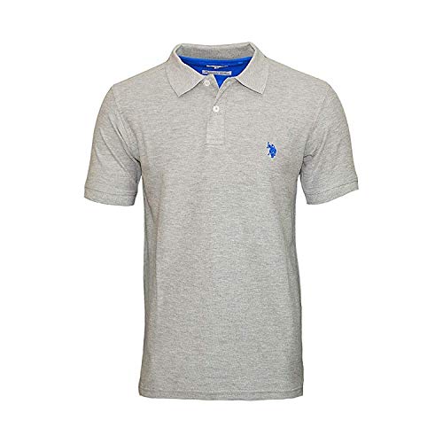 U.S. POLO ASSN. Basic Poloshirt Polohemd Baumwolle Herren Kurzarm 100% Baumwolle (Grau Melange, M) von U.S. POLO ASSN.
