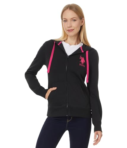 U.S. POLO ASSN. Damen USPA Triple Crown Zip Up Hoodie - Komfort Kleidung, Schwarz, XXL von U.S. POLO ASSN.