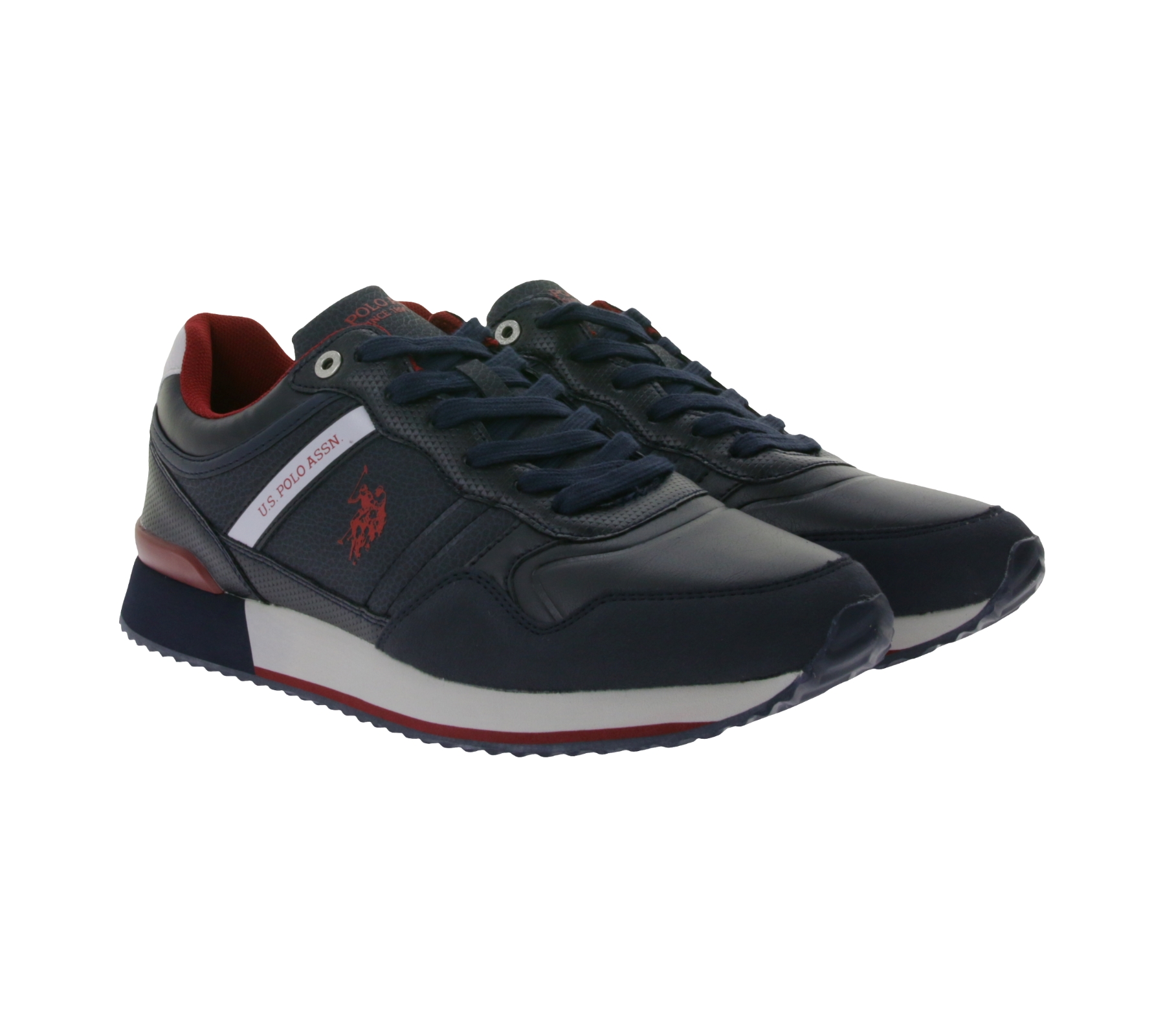 U.S. POLO ASSN. Garmy Sneaker sportliche Herren Schnürschuhe mit verstärkter Ferse GARMY001-DBL002 Blau/Rot von U.S. POLO ASSN.