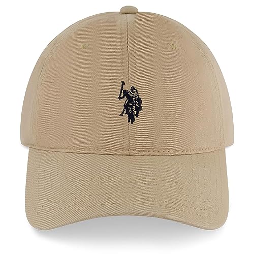 U.S. POLO ASSN. Herren Baseballmütze aus gewaschenem Twill-Baumwolle, verstellbar, mit Pony-Logo und gebogener Krempe Baseballkappe, Khaki, Einheitsgröße (6er Pack) von U.S. POLO ASSN.