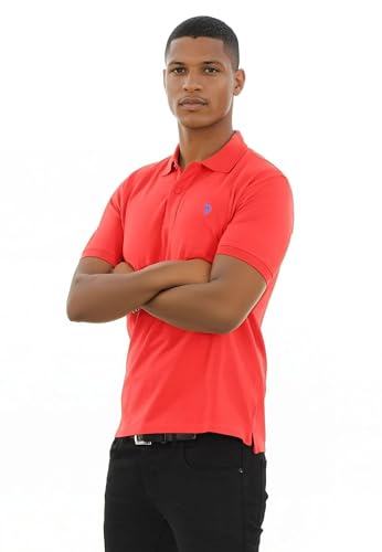 U.S. POLO ASSN. Herren Basic Kurzarm Poloshirt Polohemd P001 - Rot-Royal Größe L - Gr. L von U.S. POLO ASSN.