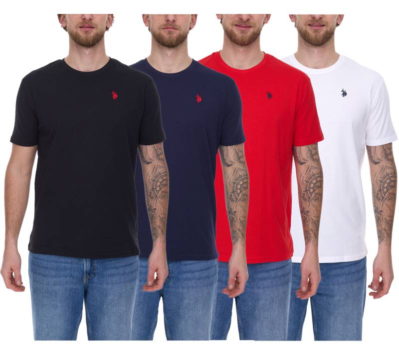 U.S. POLO ASSN. Herren Basic T-Shirt mit Marken-Stickerei Baumwoll-Shirt US40 154 035 002387 in Schwarz, Navy, Weiß oder Rot von U.S. POLO ASSN.