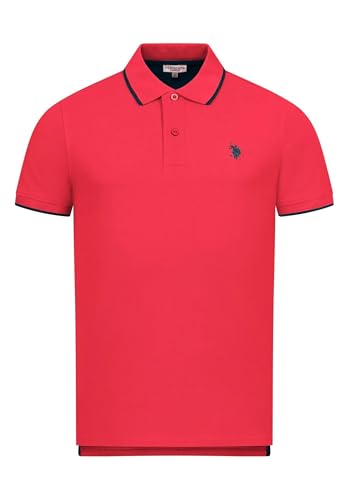 U.S. POLO ASSN. Herren Classic Fit Kurzarm Poloshirt Polohemd P002 - Coral-Navy Größe S - Gr. S von U.S. POLO ASSN.