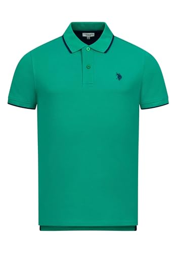 U.S. POLO ASSN. Herren Classic Fit Kurzarm Poloshirt Polohemd P002 - Grün-Navy Größe XL - Gr. XL von U.S. POLO ASSN.