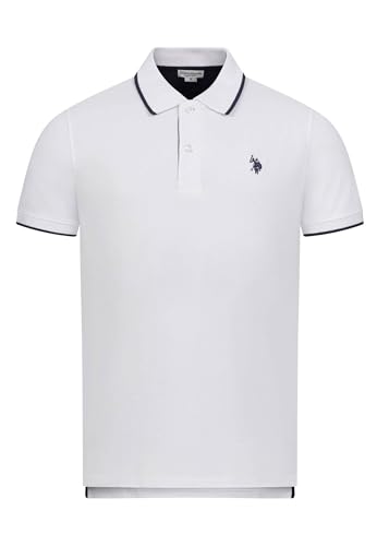 U.S. POLO ASSN. Herren Classic Fit Kurzarm Poloshirt Polohemd P002 - Weiss-Navy Größe XL - Gr. XL von U.S. POLO ASSN.