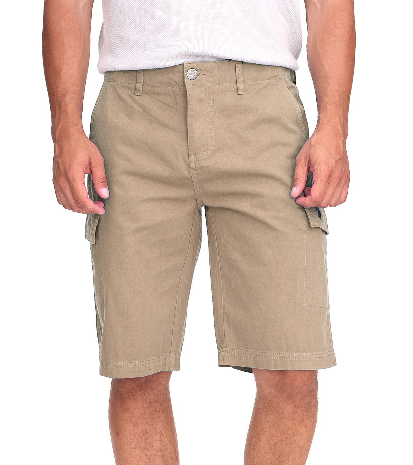 U.S. POLO ASSN. Herren Freizeit-Cargo Shorts leichte Freizeit-Short mit U.S. Polo Stickerei kurze Hose 143 68147 52661 123 Beige von U.S. POLO ASSN.