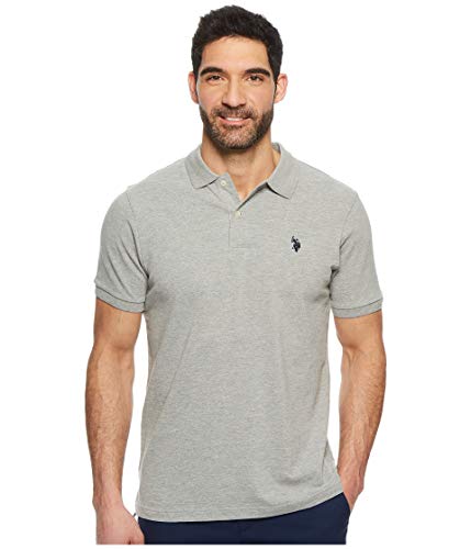 U.S. Polo Assn. Herren Klassisches Poloshirt Polohemd, Meliert, Grau, L von U.S. Polo Assn.