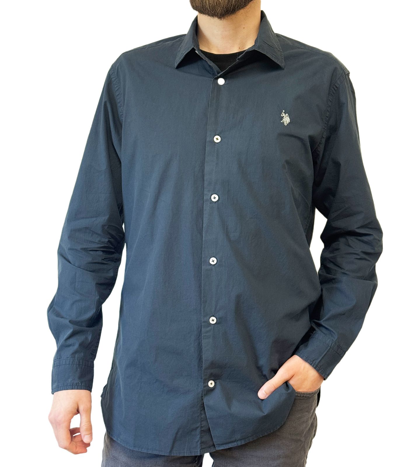 U.S. POLO ASSN. Herren Langarm Hemd Basic-Hemd Baumwoll-Hemd US41 104 052 002696 379 Blau/Weiß U.S. POLO ASSN. Herren Langarm Hemd Basic-Hemd Baumwoll-Hemd US41 104 052 002696 379 Blau/Weiß von U.S. POLO ASSN.