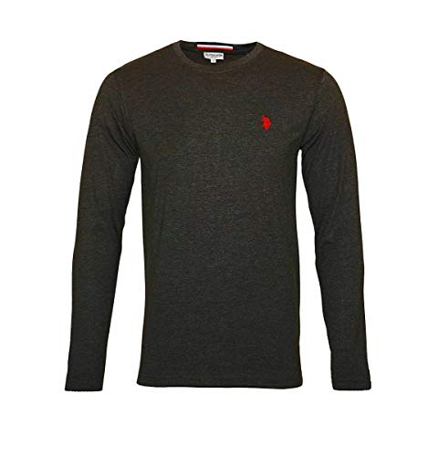 U.S. POLO ASSN. Herren Langarmshirt Longsleeve Shirt Sweatshirt, Farbe: Anthrazit, Größe: L von U.S. POLO ASSN.