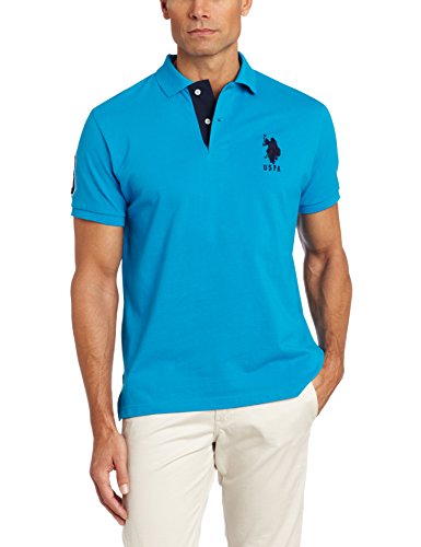 U.S. Polo Assn. Herren Poloshirt Kurzarm mit Applikation, Blaugrün, Blau, Mittel von U.S. Polo Assn.