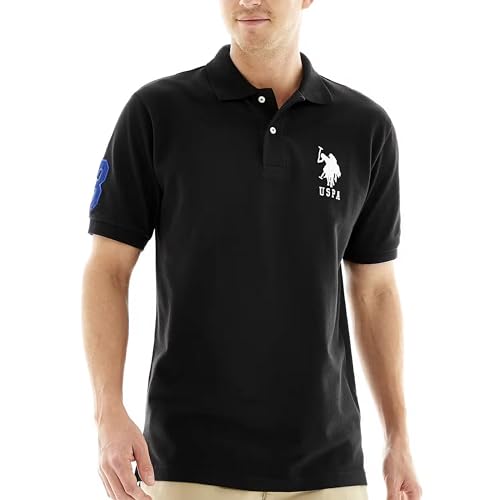 U.S. Polo Assn. Herren Poloshirt aus festem Piqué Polohemd, Schwarz, Klein von U.S. Polo Assn.