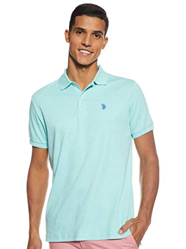 U.S. Polo Assn. Herren Solid Interlock Polo Shirt Polohemd, Jade Green Heather, X-Groß von U.S. Polo Assn.