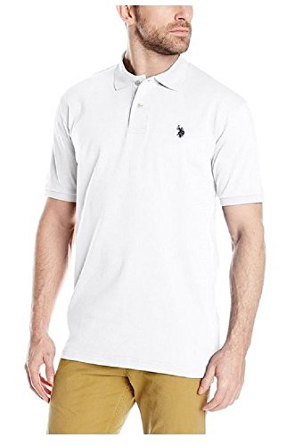 U.S. Polo Assn. Herren Solid Interlock Polo Shirt Poloshirt, weiß, Mittel von U.S. Polo Assn.